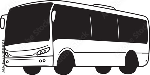 Bus Silhouette Vector on Transparent Background
