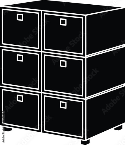 Compact black storage cabinet with six drawers perfect for office or home organization