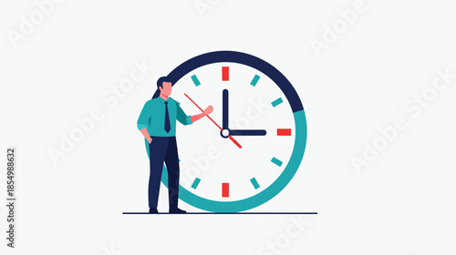 Businessman adjusting clock hands illustrating time management and productivity