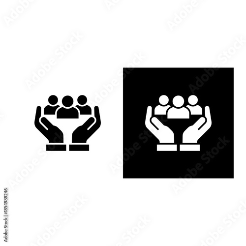 Public Service icon black and white filled.