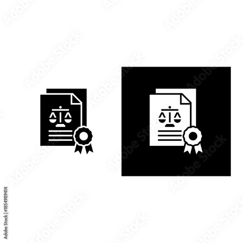 Lawsuit icon black and white filled.