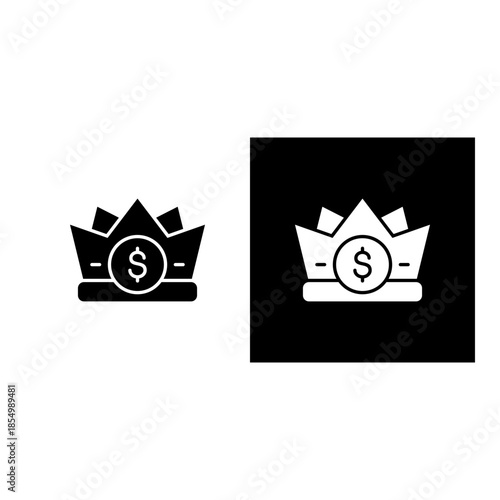 Royalties icon black and white filled.