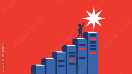 Person Reaching for Star on Stack of Books