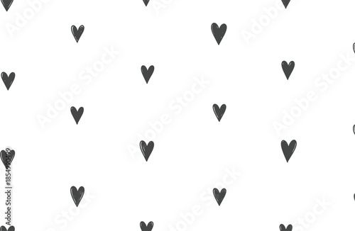 Gray hearts on white background heart pattern black hearts