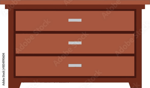 Minimalist black silhouette icon of a chest of drawers for home furniture