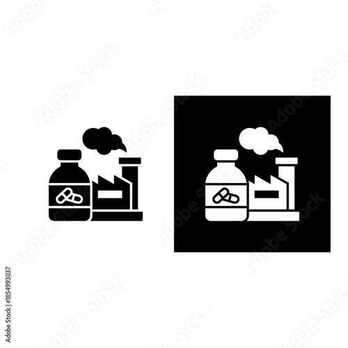 Pharmaceutical icon black and white filled.