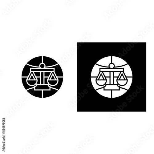 Antitrust Law icon black and white filled.
