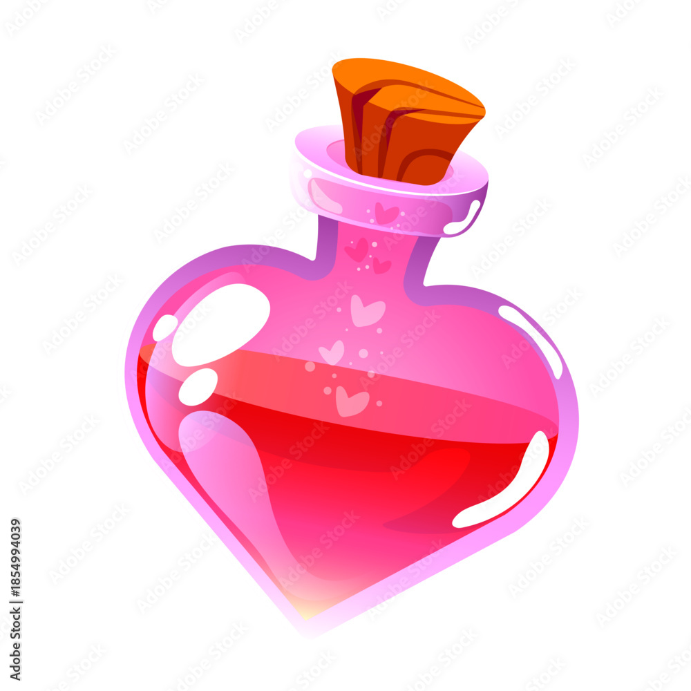 Obraz premium Love Potion Bottle Vector Illustration