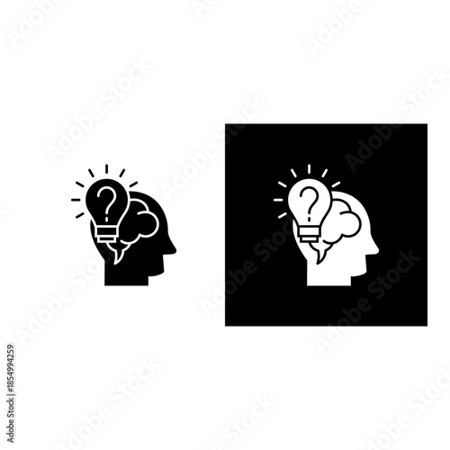 Hypothesis icon black and white filled.