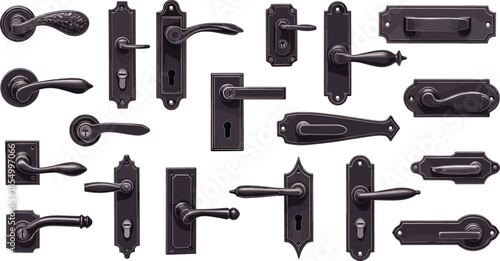 Black door handles and locks door locks black hardware metal handles door knobs