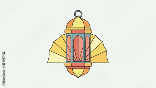 Ramadhan lantern icon in warm colors, symbolizing Islamic culture and tradition