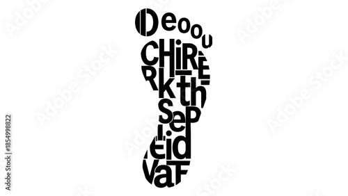 Conceptual Footprint A Creative Word Art Design Illustrating Path, Direction, and Journey