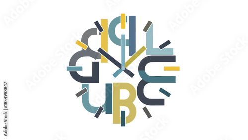 Circular typography of the word 'globe' with a clock-like design, perfect for visual communication