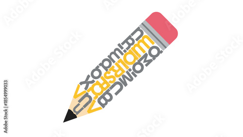 Creative Pencil Concept with Lettering A Visual Representation of Writing, Design, and Ideas