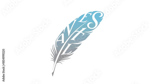Artistic Quill Feather with Delicate Lettering A Symbol of Creativity and Inspiration
