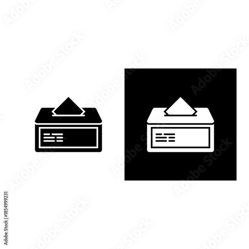 Voting Rights icon black and white filled.