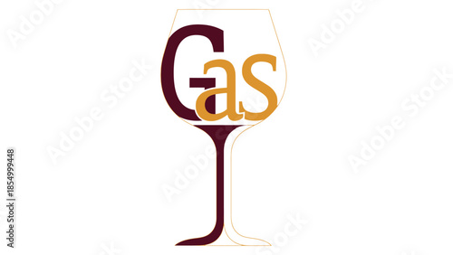 Elegant Wine Glass Logo Design featuring a stylish 'Gas' in a creative, appealing design concept