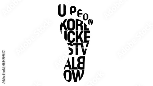 Creative Footprint Typography A Unique Design Emphasizing Travel, Journey, and Concept