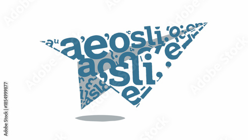 Creative Paper Airplane Design With Words - Abstract Concept of Flight and Communication