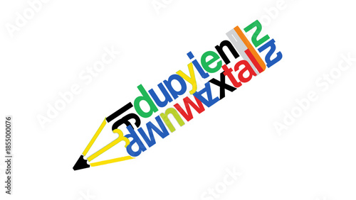 Creative Pencil Typography A Colorful and Symbolic Design for Artistic Inspiration and Writing