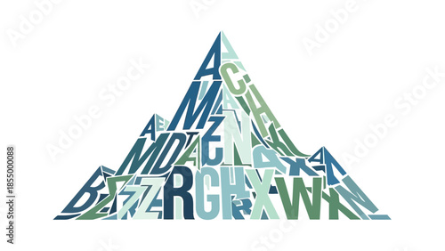 Abstract Mountain Design Composed of Typography A Creative Visual Representation