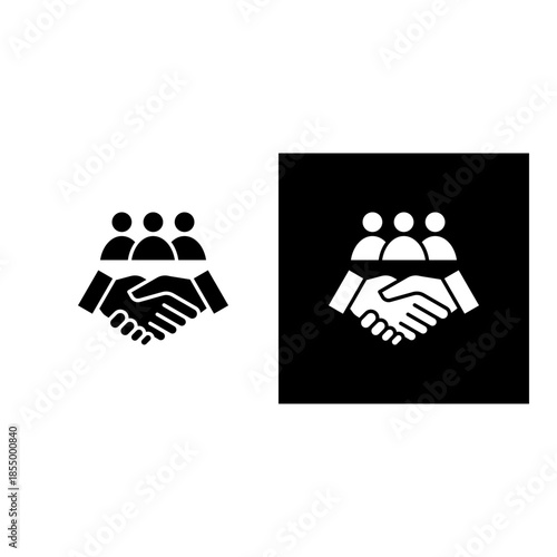 Relationships icon black and white filled.