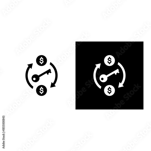 Market Access icon black and white filled.