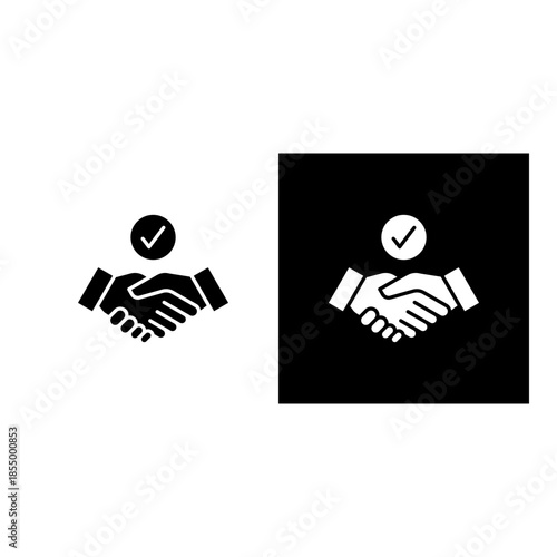 Joint Ventures icon black and white filled.