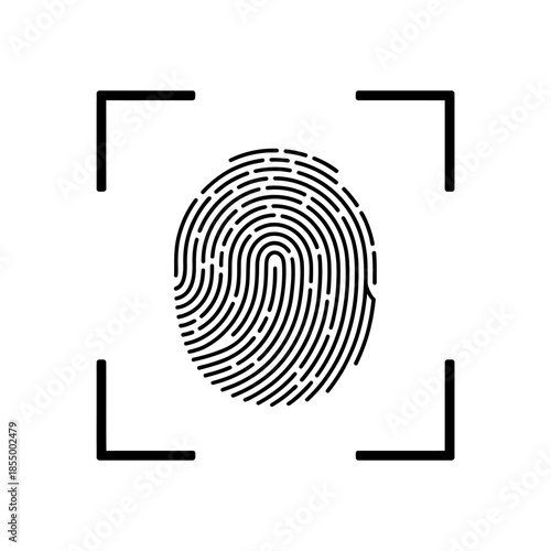 Detailedfingerprintoutlinevectorillustrationisolated