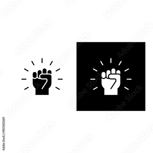 Empowerment  icon black and white filled.