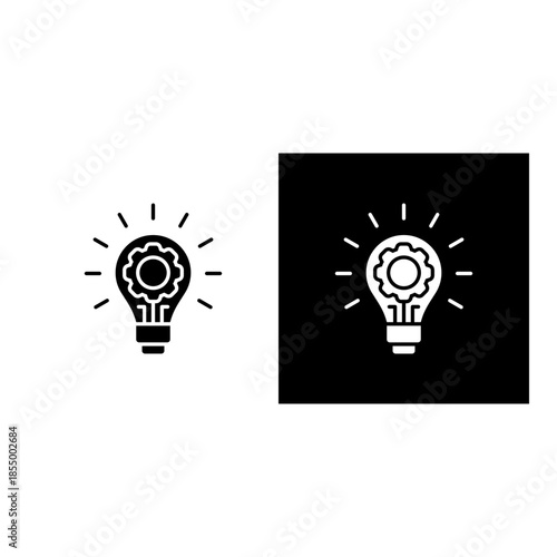 Innovation icon black and white filled.