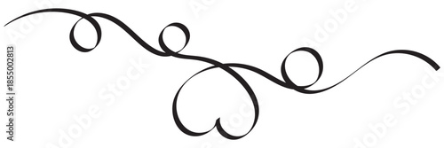 Black continuous line heart love symbol. Elegant red continuous line forming  hearts, symbolizing love, romance, connection, and emotional bond on clean white background.

