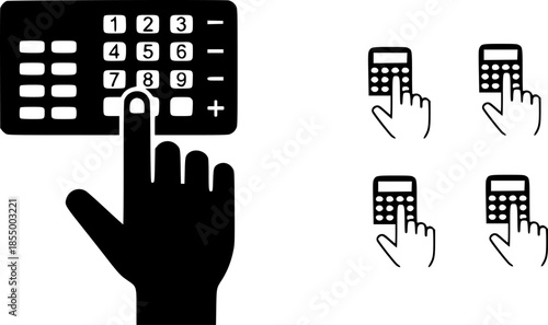 hand pressing keypad icon sign vector
