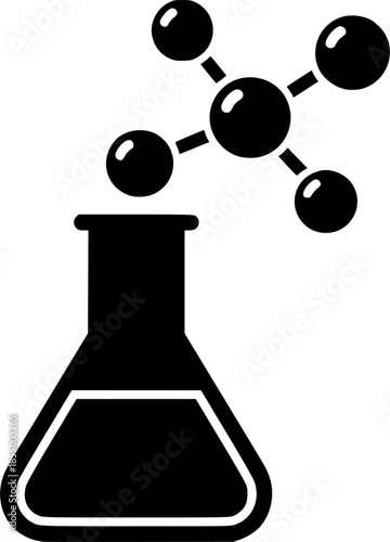 chemical flask molecule icon sign vector
