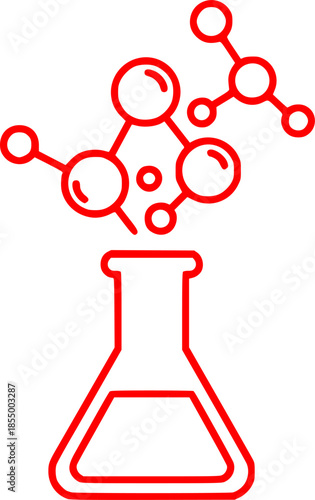 chemical flask molecule icon sign vector
