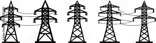 power transmission tower icon sign vector
