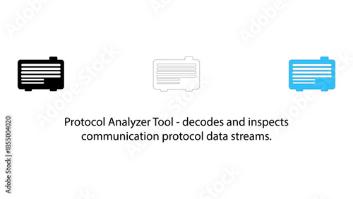 Protocol analyzer tool icons and description