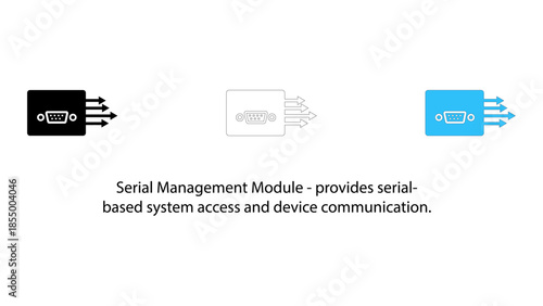 Serial management module icon with three different styles