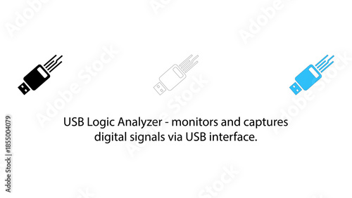 Usb logic analyzer icons for digital signal monitoring