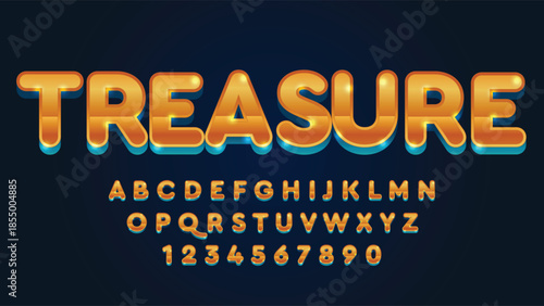 metallic orange and blue 3d rounded typography
