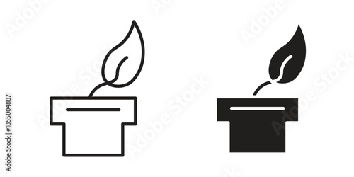Author signs collection Silhouette flat icon design element.
