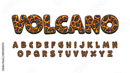 Lava pattern rounded cartoon isolated font
