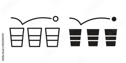 Beer pong icons for web developers and designers,