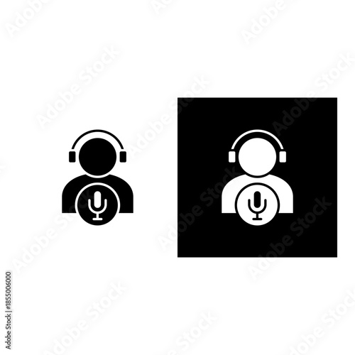Podcast icon black and white filled.
