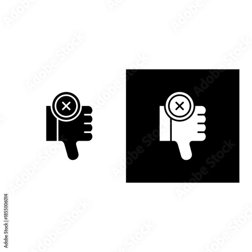 Failure icon black and white filled.