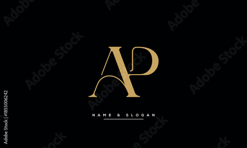 AP, PA A, P Abstract Letters Logo Monogram