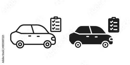 Car repair check list icons for web developers and designers,