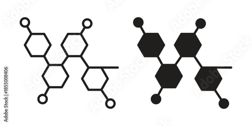 Chemical content icons for web developers and designers,