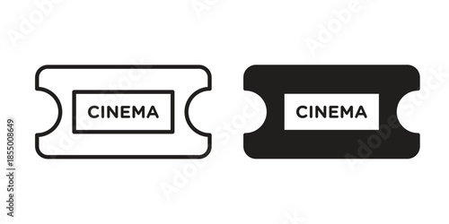 Cinema tickets icons for web developers and designers,
