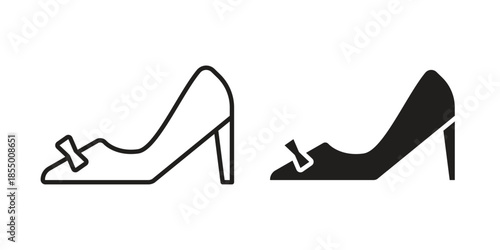 Cinderella shoe icons for web developers and designers,